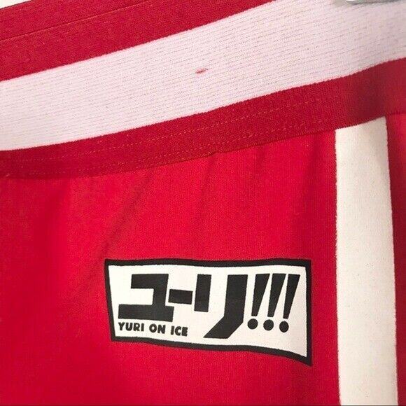 Crunchyroll "Yuri!!! On Ice" NWT Women's Junior Small Red & White Active Pants - Picture 6 of 9